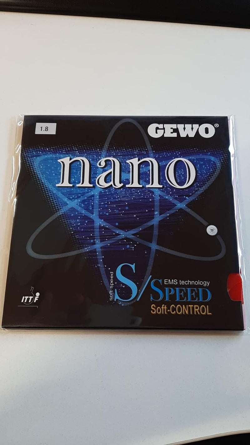 GEWO Belag Nano S/Speed Control Schwarz 1,8 mm, Schwarz 1,8 mm