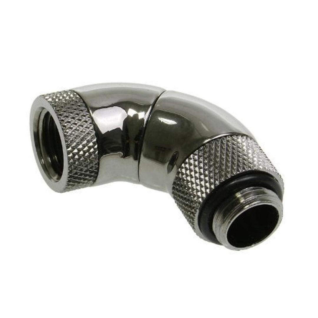 Bitspower Adapter 90 Grad G1/4 Zoll AG auf G1/4 Zoll IG - 3X drehbar, schwarz glänzend