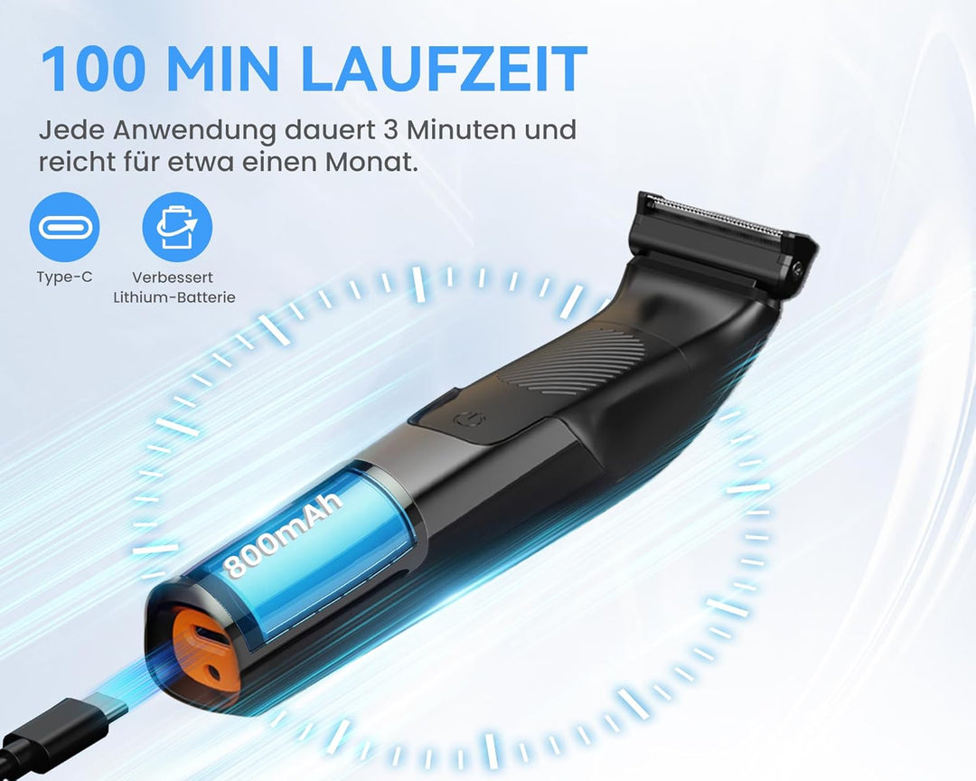 2-in-1 Elektrischer Körperrasierer Herren, MAXGROOM IPX6 Wasserdicht Trocken und Nass Intimrasierer