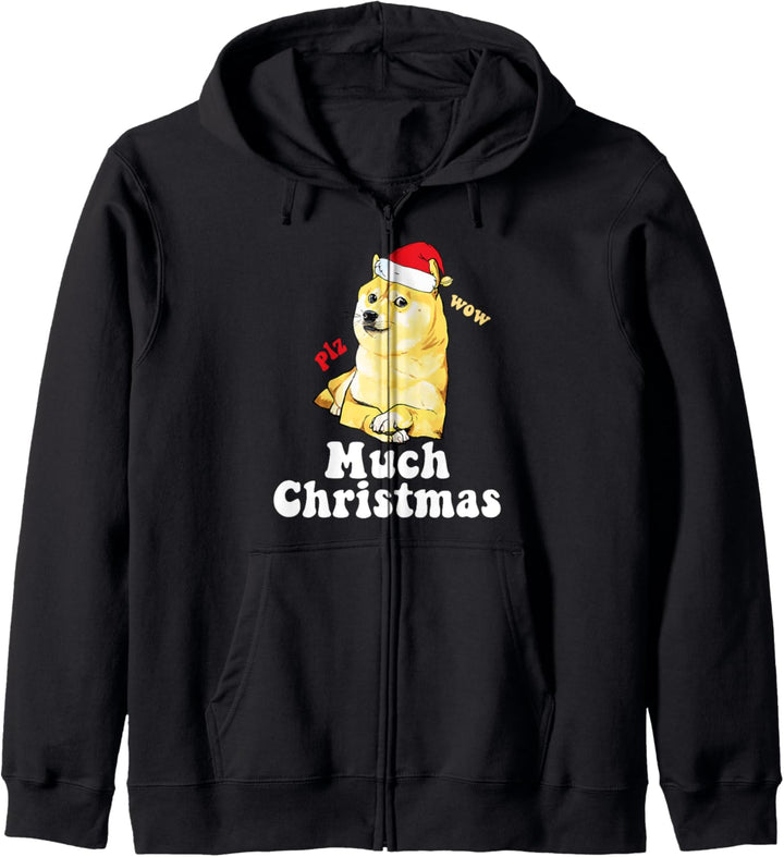 Viel Weihnachtsdoge Shiba Inu Meme Kapuzenjacke