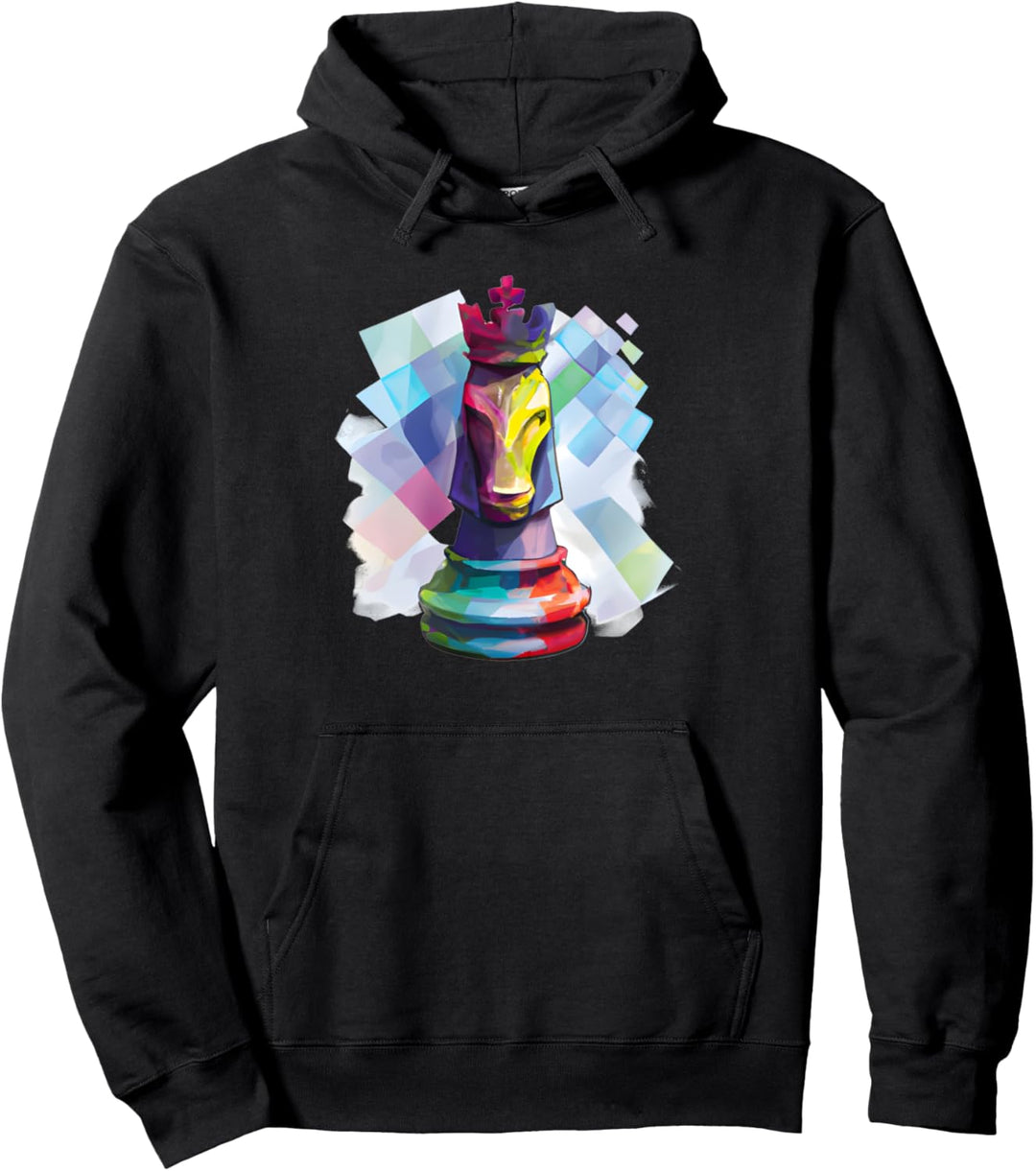 Pferd Art Chess - Springer als König Pullover Hoodie