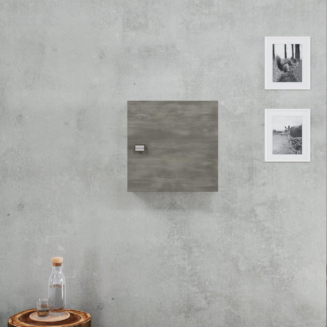 KIAMAMI VALENTINA WÜRFEL-HÄNGESCHRANK 45X45X15 AUSFÜHRUNG Eiche DUNKELGRAU MIT Holz-Effekt | FACILE,