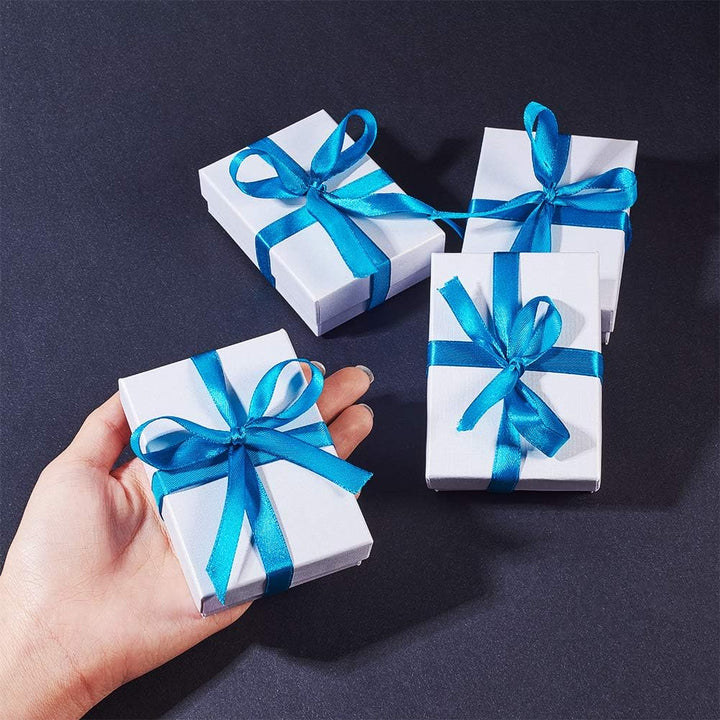 nbeads 60 Stück Weiss Karton Schmuck Box Rechteck Pappschachteln Schmuckschatulle Verpackung Box mit