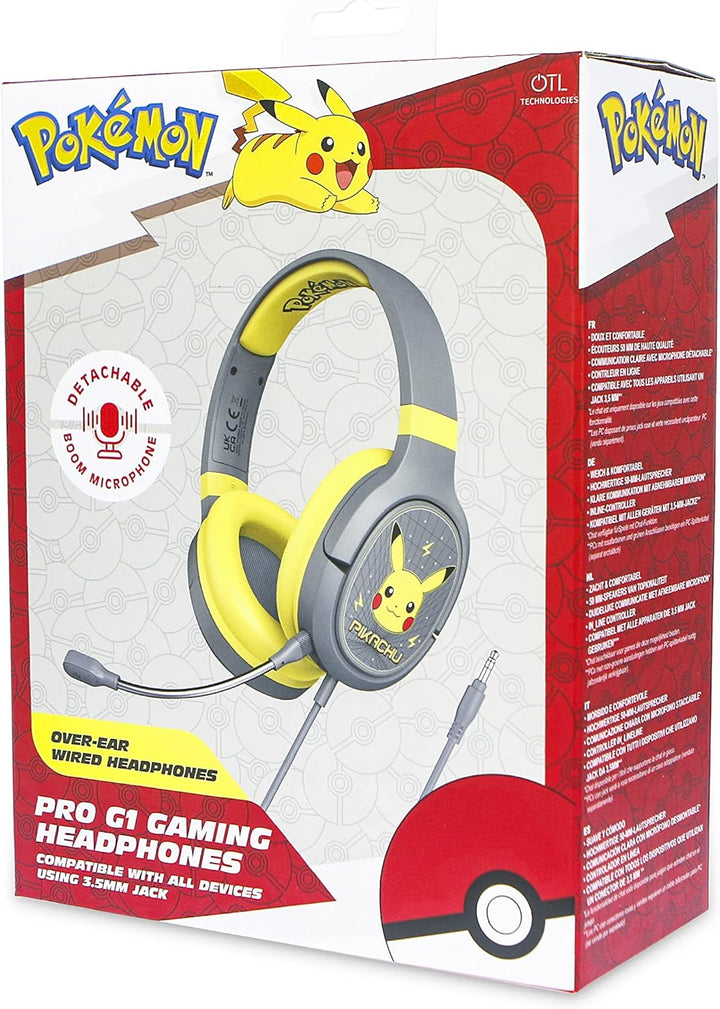 OTL Technologies Pokémon Pikachu Grey Pro G1 Gaming Kopfhörer, PK0862