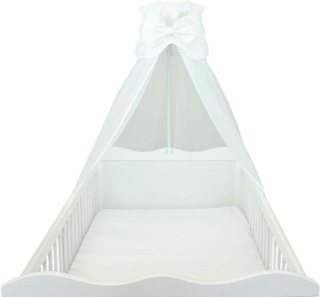 TupTam Babybett Himmel mit Schleife Transparent, Farbe: Weiss, Grösse: ca. 170x240 cm H240 x B240 cm