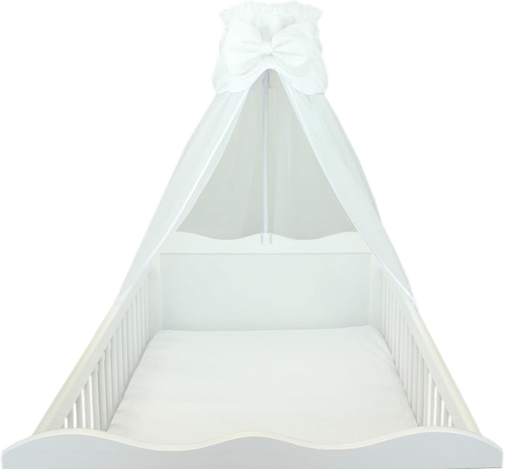TupTam Babybett Himmel mit Schleife Transparent, Farbe: Weiss, Grösse: ca. 170x240 cm H240 x B240 cm