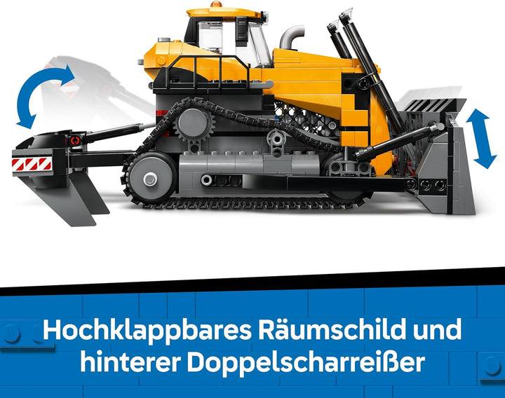 LEGO City Gelber Bulldozer Set – Spielzeugbaustelle, BAU- und Spielset – wirklichkeitsgetreue Baumas