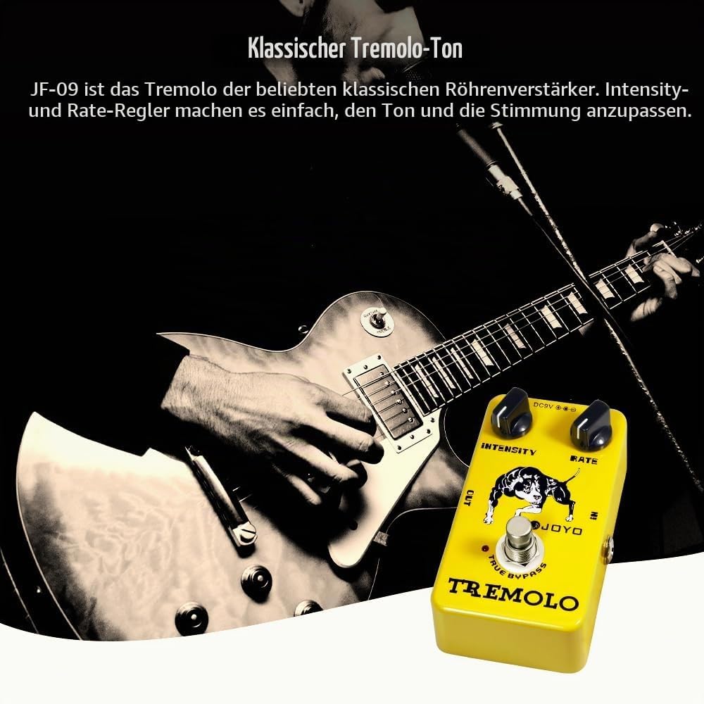JOYO Tremolo-Effektpedal Beloved Old Amps Photoelektrische Röhrenschaltung Tremolo für E-Gitarren-Ef