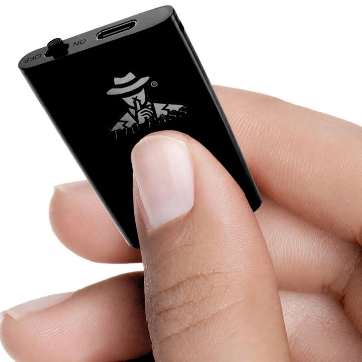 T10-PASS Mikro-Spionagegerät – Der kleinste ultra-kompakte Sprachrekorder (4 x 2 cm, 5 mm dick) – di