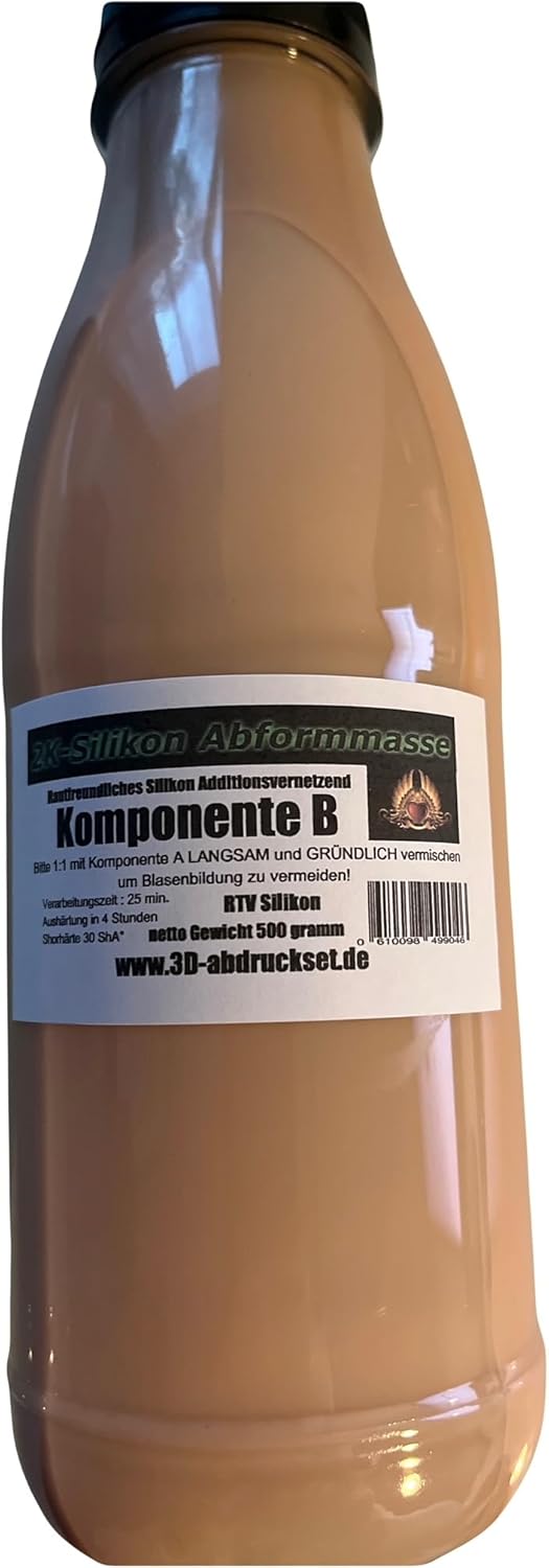 Silikon 2K Hautfreundlich 1 Kg. Additionsvernetzende 2 K Abformmasse in Hautfarbe, Hautfarbe