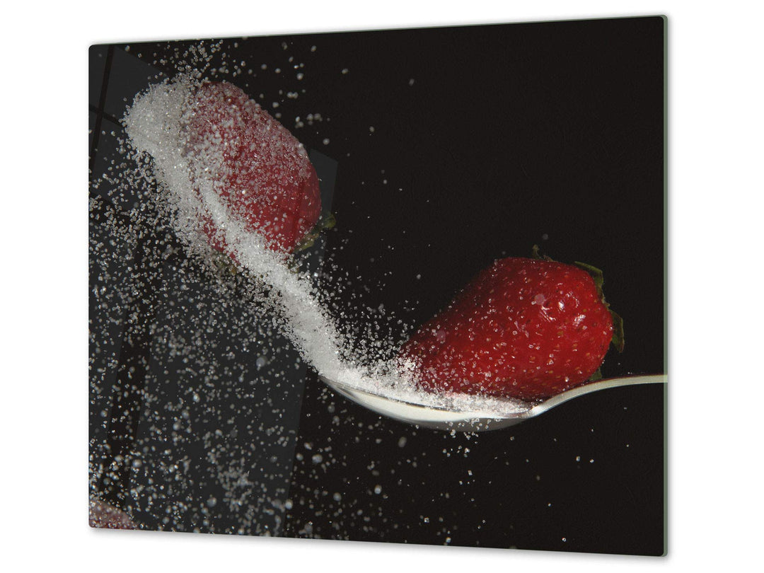 Küchenbrett aus Hartglas und Induktionskochplattenabdeckung – Schneideplatten SINGLE mit 60 x 52 cm