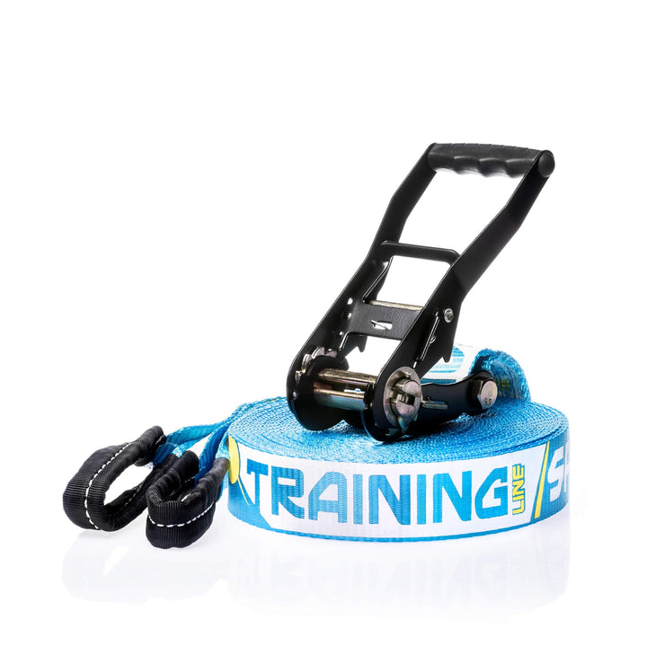 SKS02 - Slackline Kit TRAINING line - Workout und Gleichgewichtstraining, Walk & Freestyle - Ratsche