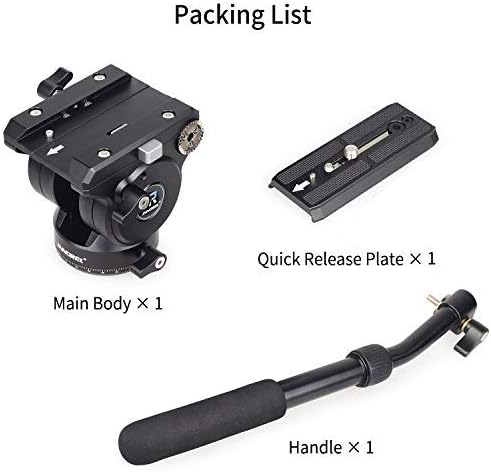Fluidkopf, INNOREL H90, Videokamera Stativ Fluid Drag Pan Kopf für für DSLR-Kameras, Camcorder, Tele