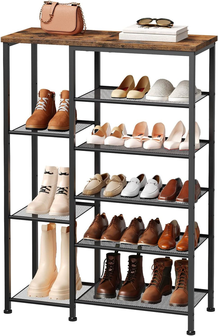 HOOBRO Schuhregal, 6-stöckiges Schuhablage, Schuh-Organizer, Metall Schuhständer, Grosse Kapazität S