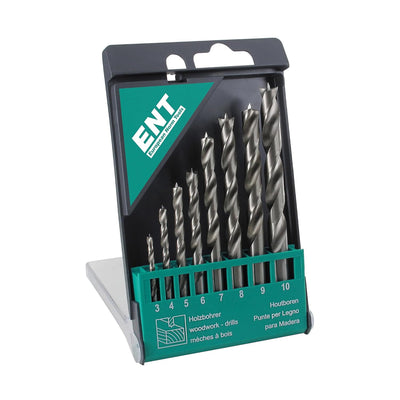 ENT 09248 8-tlg. HSS-G Holzbohrer-Set - 3-10 mm - geschliffener HSS-Holzspiralbohrer