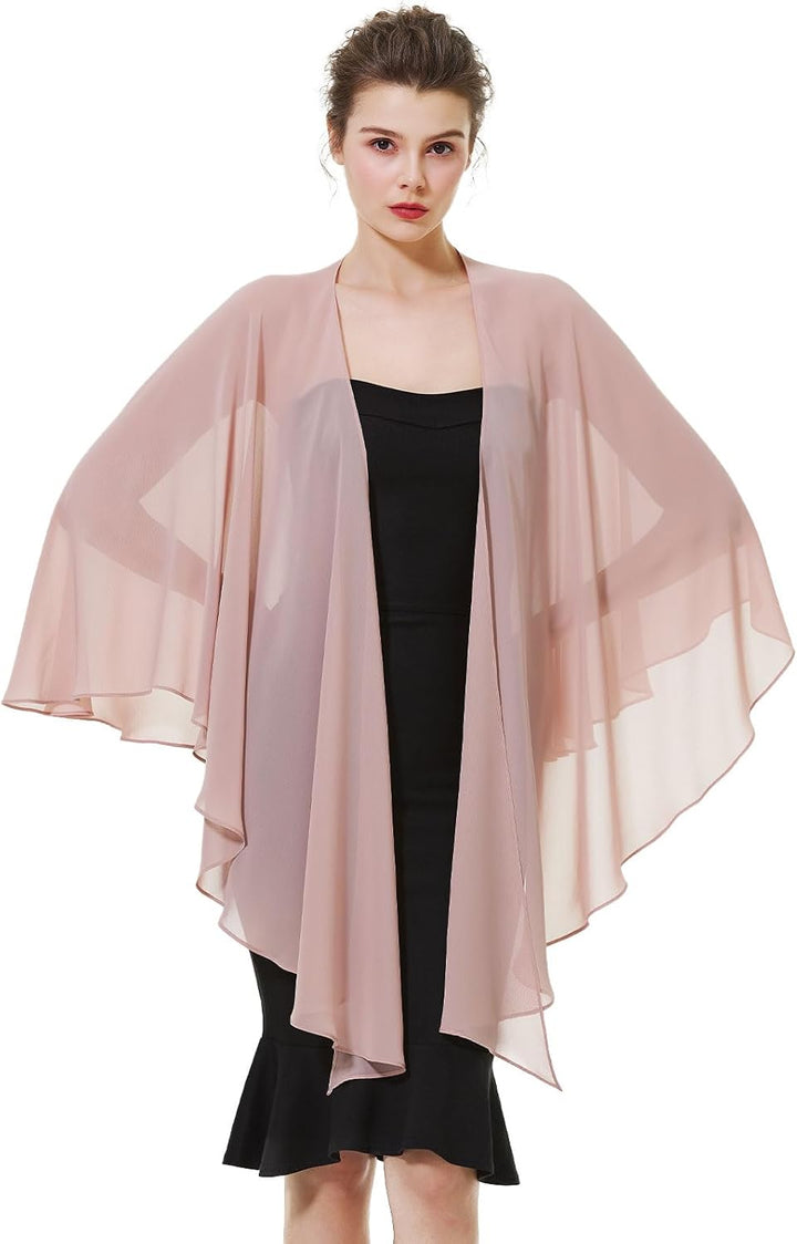 BEAUTELICATE Damen Chiffon Schal Stola Elegante Bolero Leichter Sommerjacke Braut Schal für Brautkle