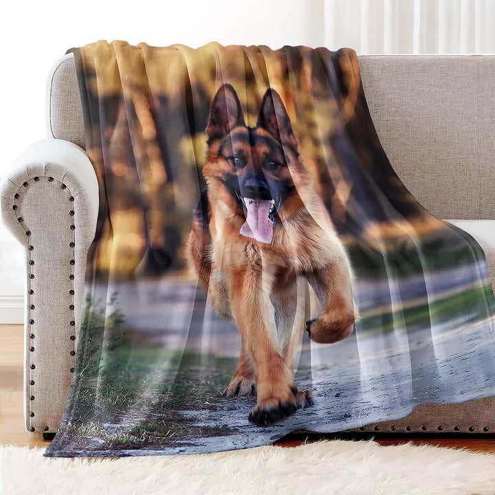 YISUMEI - 150 x 200 cm Decke - Netter Haustier Schäferhund Hund Fleecedecke,Kaschmir-Gefühl Kuscheld