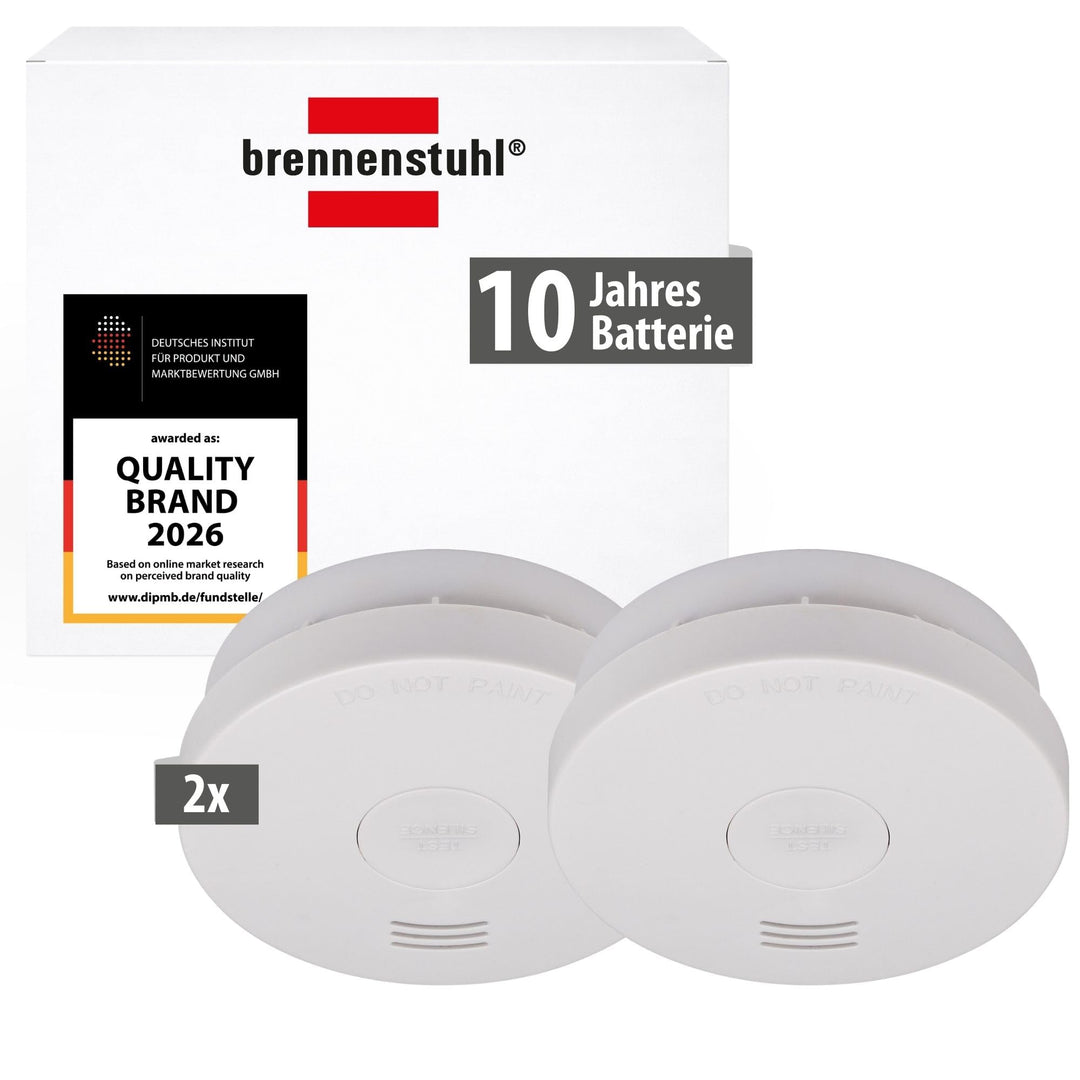 Brennenstuhl Rauchmelder SET, 2x RM L 3100 mit integrierter Batterie (10 Jahres Batterie, geprüft un