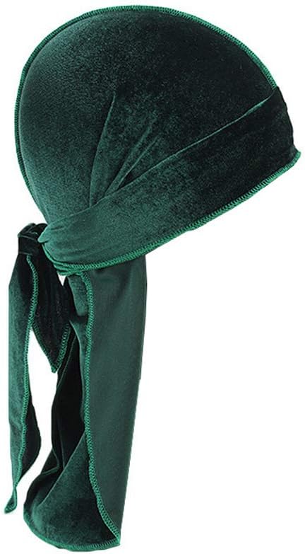 Durags Doo Rag Dew Rags für Herren, 360 Wellen, Samt, Durags, Kopfbedeckung, Totenkopfmütze, Kopfbed