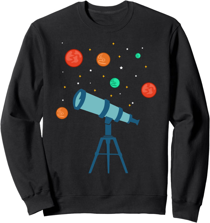 Teleskop Astronomie Astronom Planeten Design Sweatshirt