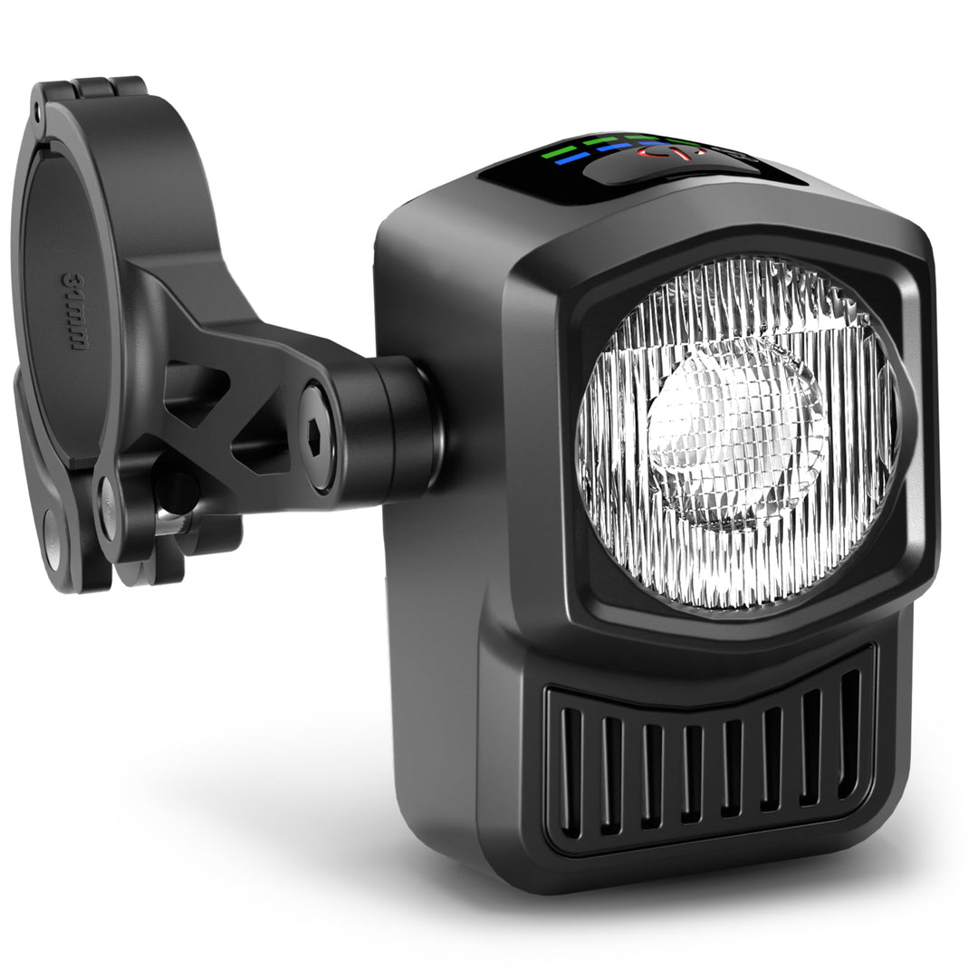 BÜCHEL Fahrradlicht Set - USB-C Fahrrad Lichter LED Set mit 8h Leuchtdauer & Kontrollanzeige - Front