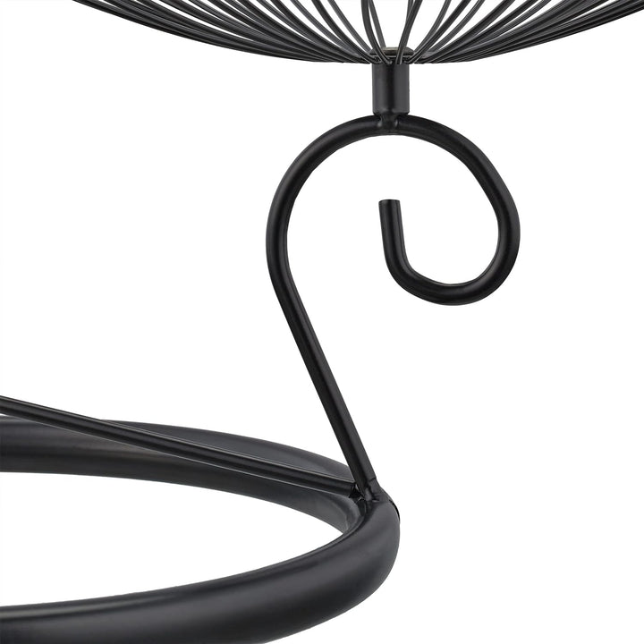 Relaxdays Etagere, 3 stöckig, Metall, HBT: 34x49x31,5 cm, Lotusblatt-Design, Früchtekorb für Obst &
