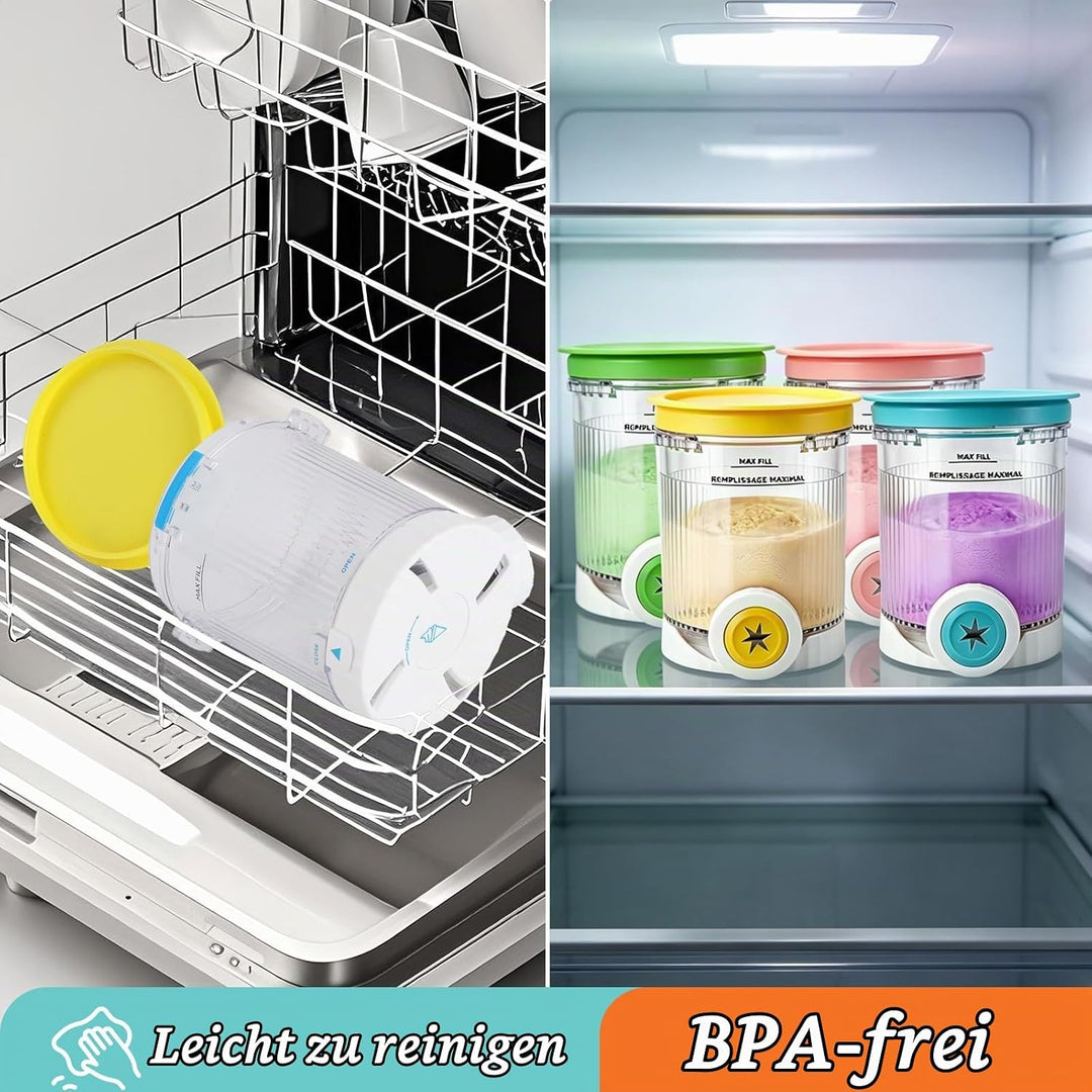 Ninja Creami Behälter für Ninja Creami Swirl, 4 Stück 408ML Behälter mit Farbigen Dichtdeckeln für N