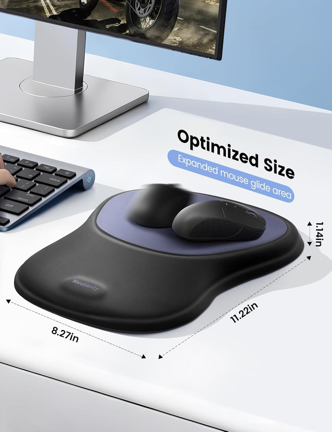 MEATANTY Ergonomisches Mauspad mit Gelkissen Mousepad Handauflage [Schmerzlinderung] [Gesunde Haltun