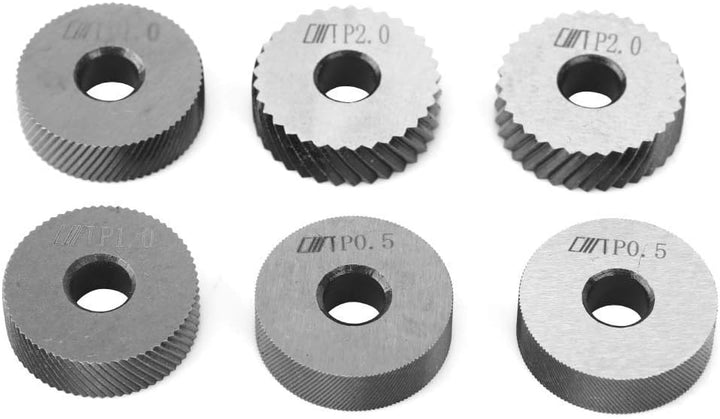 7 stücke Rändelwerkzeug Schwarz Stahl Rändel 0,5/1 / 2mm Diagonale Dual Linear Rad Für Bearbeitungsm