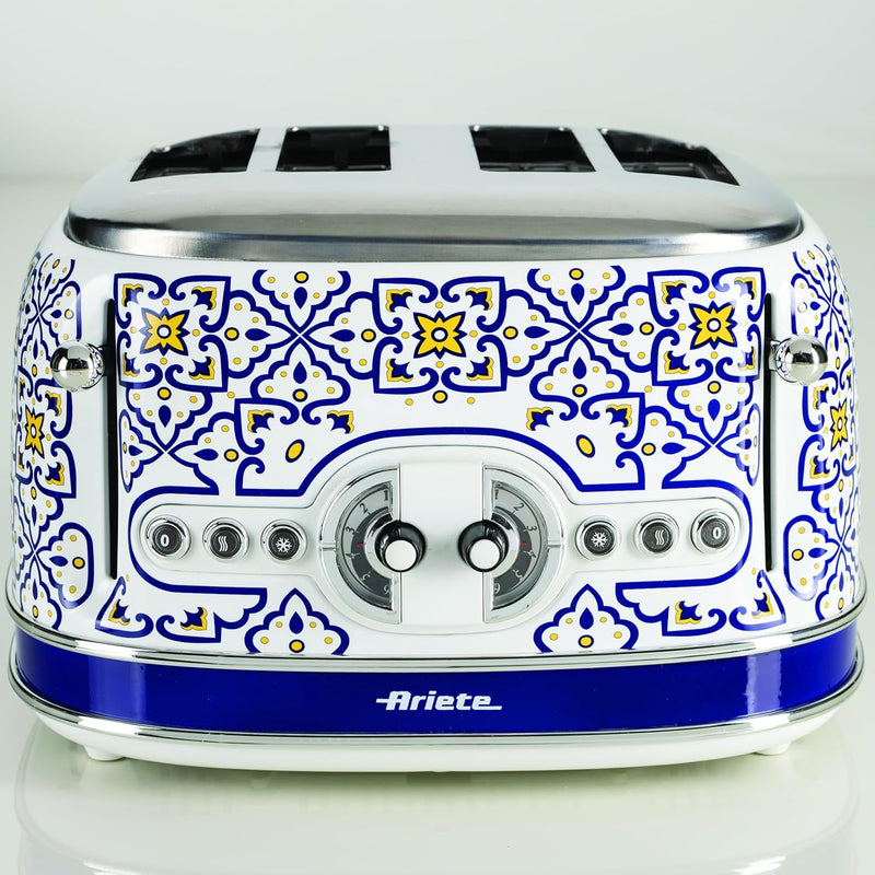 Ariete 156 Capri-Toaster, 1630 W, 4 Scheiben, 6 Bräunungsstufen, Krümelschublade, Defrost-Funktion,