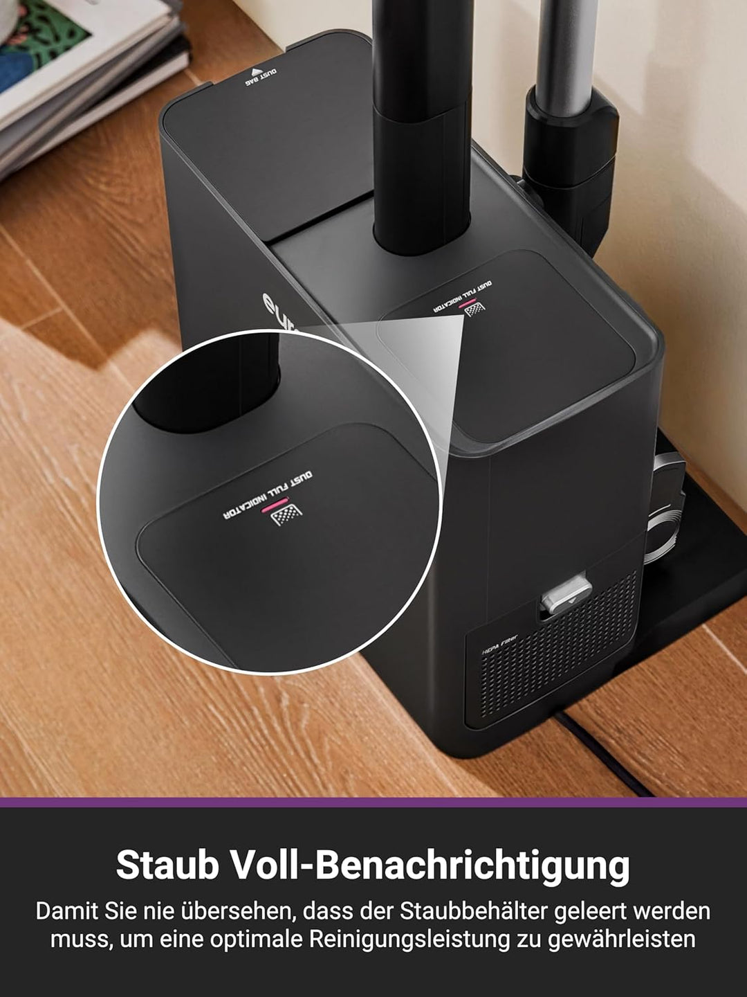 Eureka Stylus Elite Akku Staubsauger mit Absaugstation, 24000 Pa, Automatische Staubentleerung, 3L S