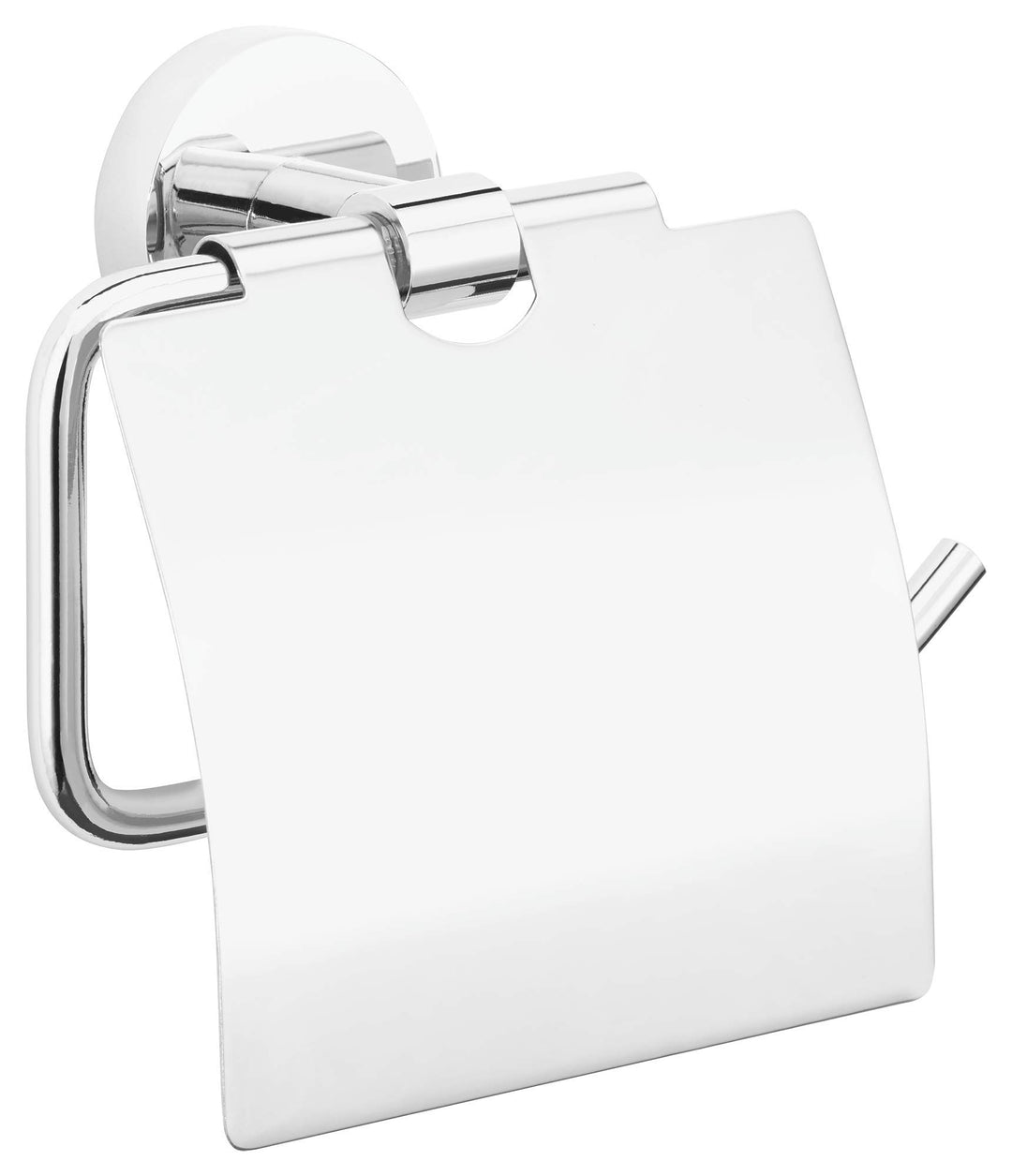 tesa EXXCELLENT Toilettenpapierhalter mit Deckel, verchromt - zur Wandbefestigung ohne Bohren, inkl.
