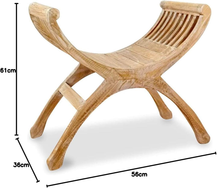 livasia Teakholz Hocker, für Garten u. Terrasse, Teakholzmöbel, Sitzhocker
