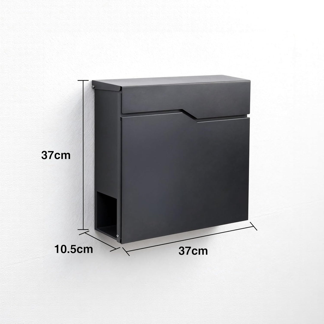 Zedelmaier Design Briefkasten mit Zeitungsfach Anthrazit RAL 7016 Personalisierter - Wandbriefkasten