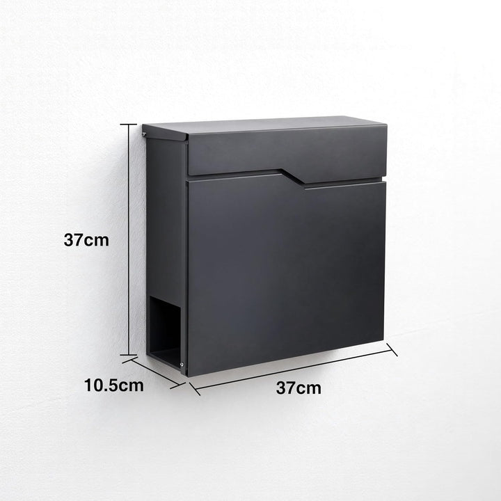 Zedelmaier Design Briefkasten mit Zeitungsfach Anthrazit RAL 7016 Personalisierter - Wandbriefkasten