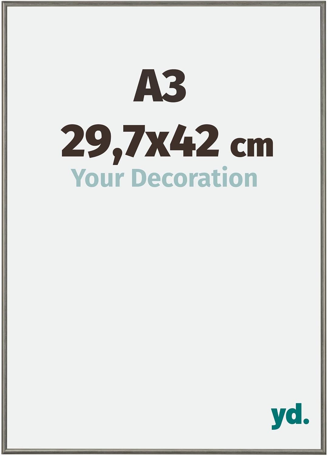 yd. Your Decoration - Bilderrahmen DIN A3 29,7x42 cm - Bilderrahmen aus Aluminium mit Acrylglas - An