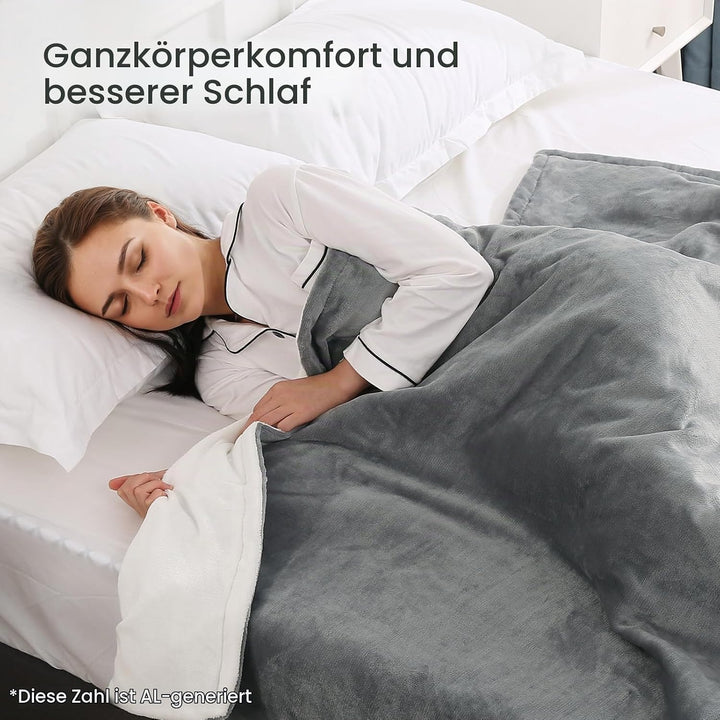 CURECURE Heizdecke 180 x 130 cm Wärmedecke Elektrisch fürs Bett mit Abschaltautomatik Überhitzungssc