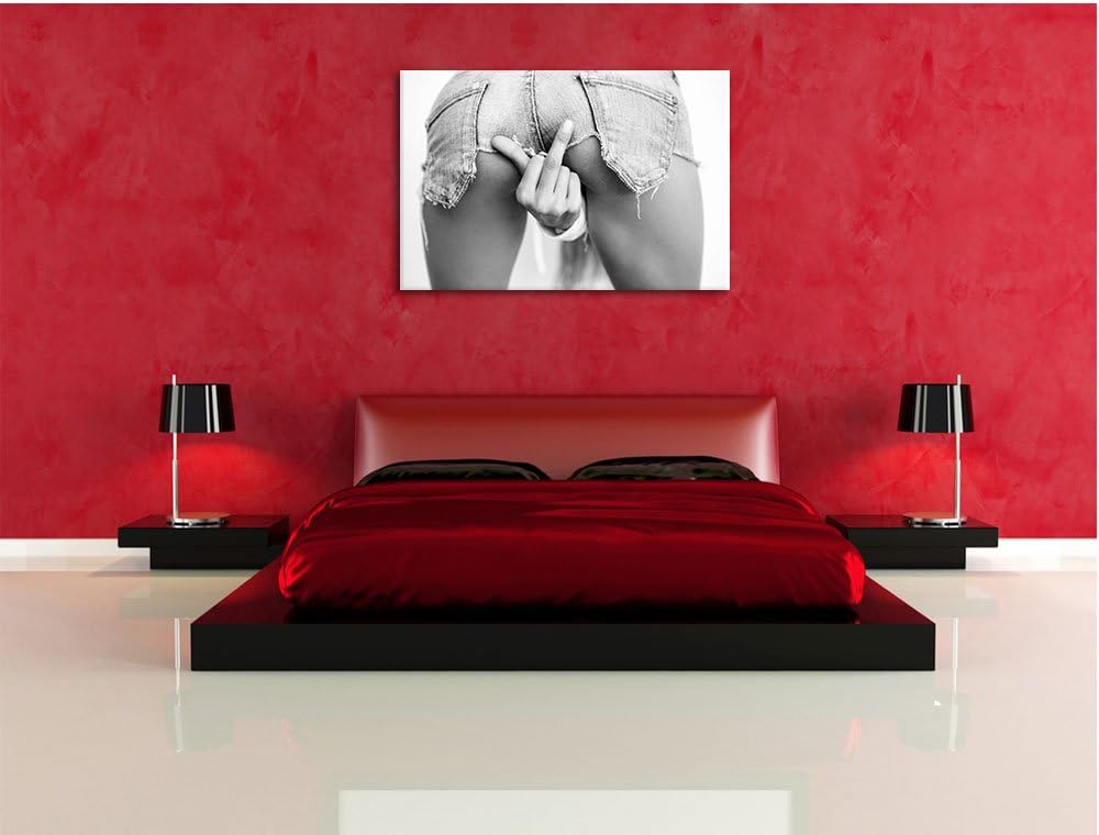 Pixxprint Frau in sexy Pose als Leinwandbild/Grösse: 100x70 / Wandbild/Kunstdruck/fertig bespannt, 1