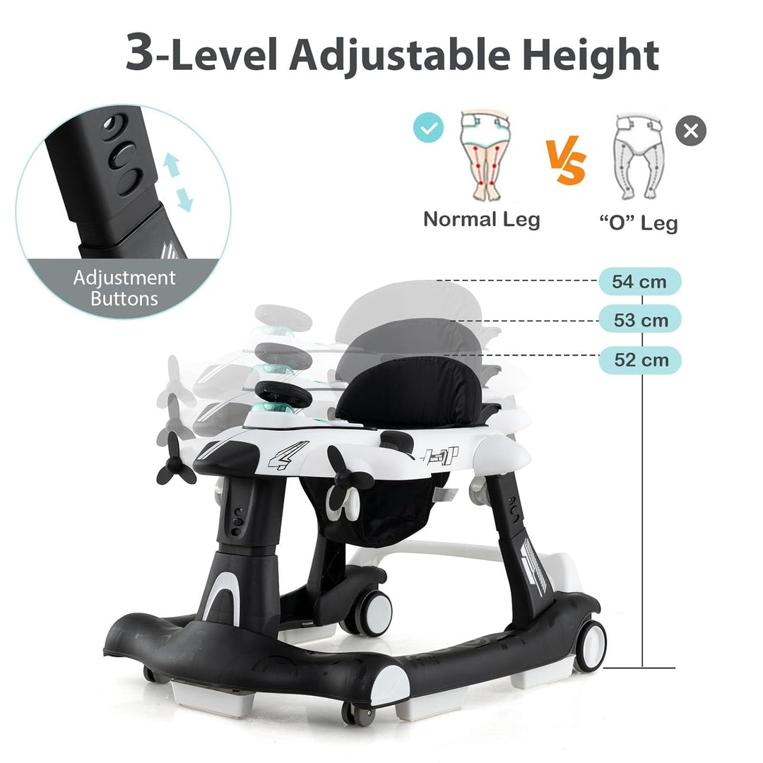 LIFEZEAL Baby Lauflernhilfe, Klappbares Babywalker mit einstellbarer Geschwindigkeit, 6 in 1 Laufaut