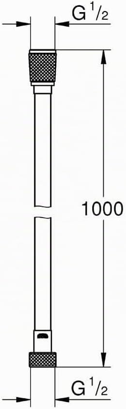 Grohe Silverflex Brauseschlauch 1000 mm BL Chrom 1,00 m glatte Obefläche (Longlife), Chrom 1,00 m gl