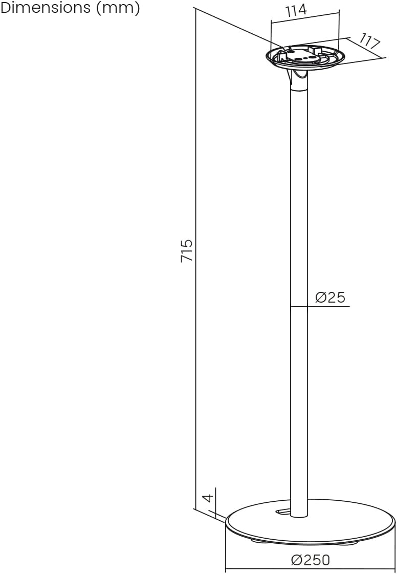 my wall Sonos Era100 Bodenständer – HS42WL, 2er Pack, für Sonos Era100, Zeitloses Design, Standfuss,