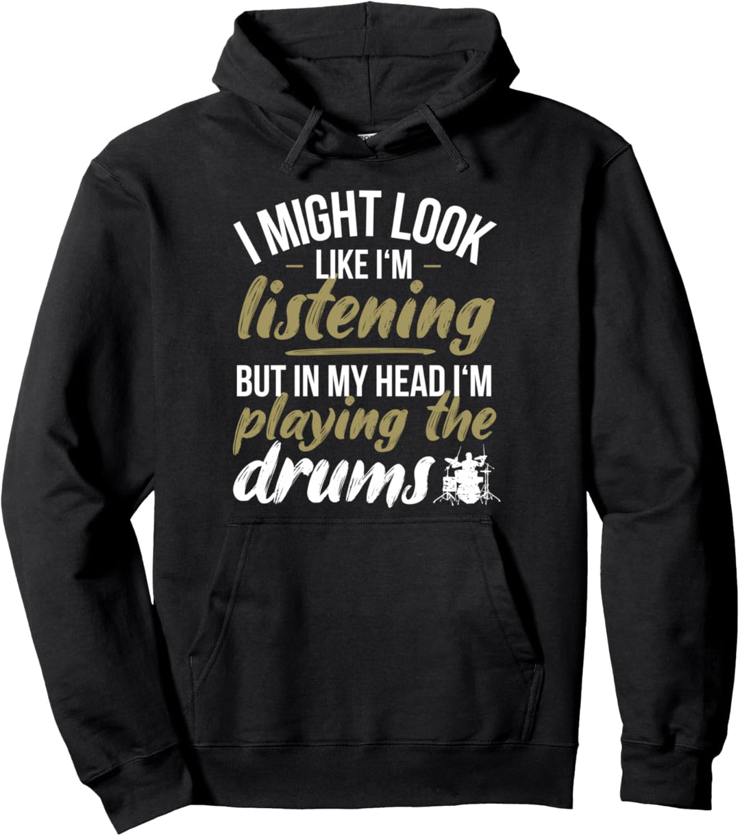 Lustiger Schlagzeuger Spruch Drummer Percussion Trommeln Pullover Hoodie
