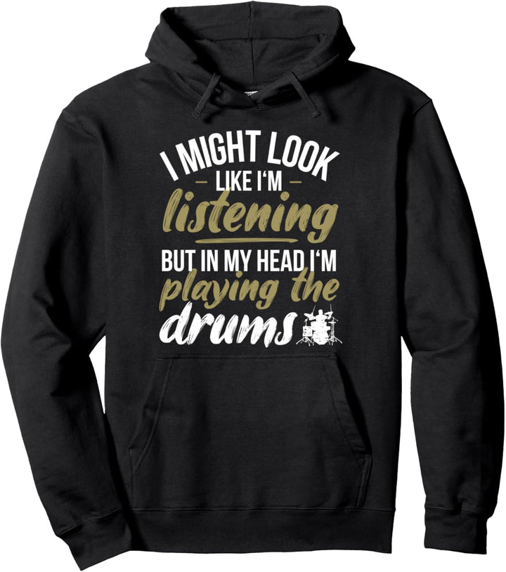 Lustiger Schlagzeuger Spruch Drummer Percussion Trommeln Pullover Hoodie