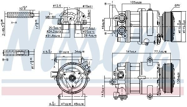 Nissens 89590 Kompressor für Klimaanlage
