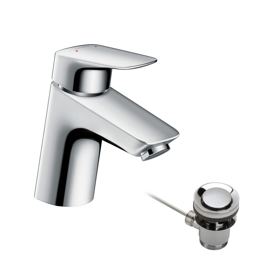 hansgrohe Waschtischarmatur MyCube, Wasserhahn Bad mit Auslauf Höhe 70 mm, mit Zugstange, Badarmatur