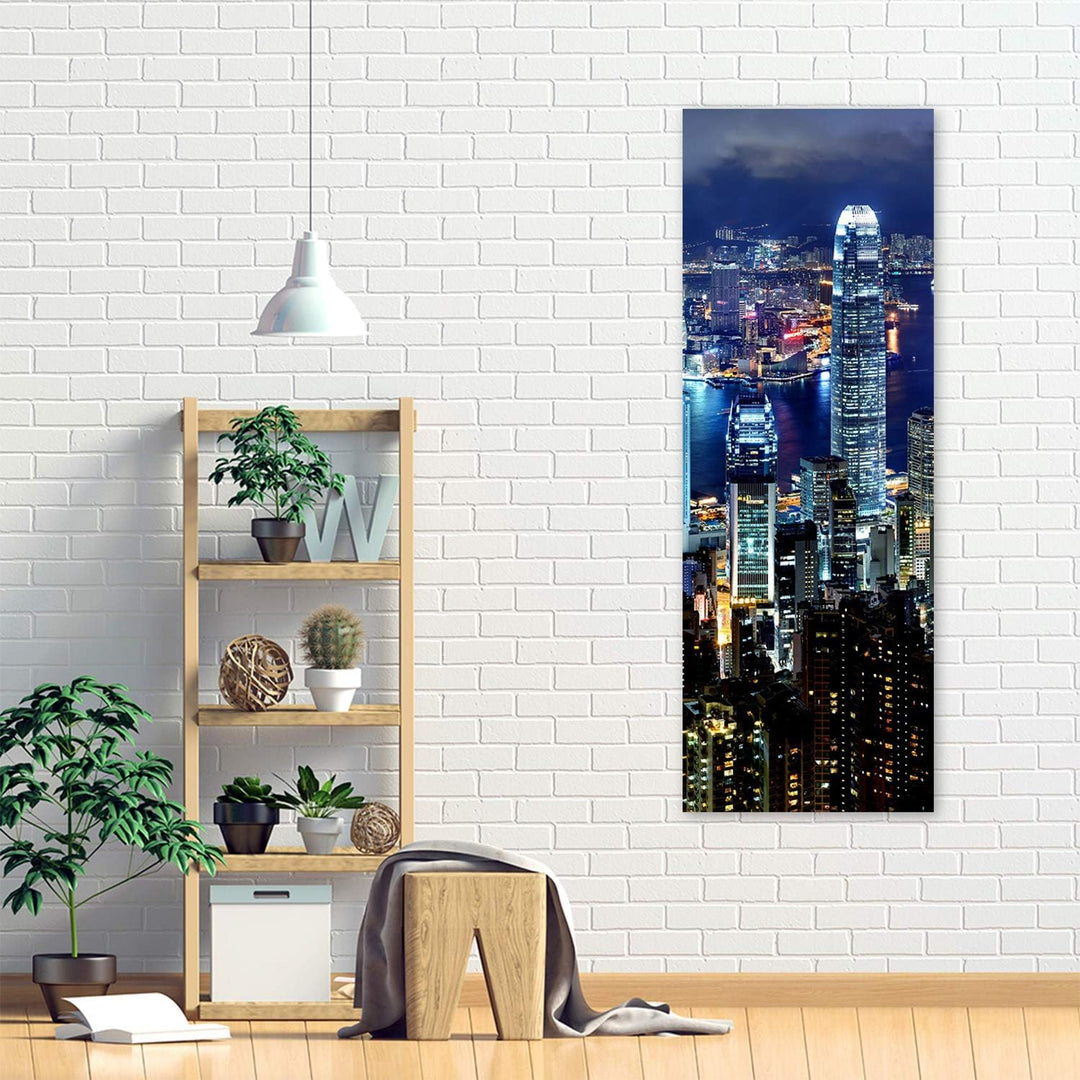 Wanddeko Wolkenkratzer Kunst modern Bilder abstrakt Blau 40x120 cm M14256 40x120 cm, M14256 40x120 c