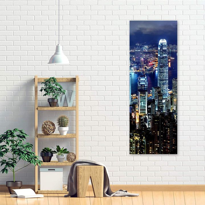 Wanddeko Wolkenkratzer Kunst modern Bilder abstrakt Blau 40x120 cm M14256 40x120 cm, M14256 40x120 c