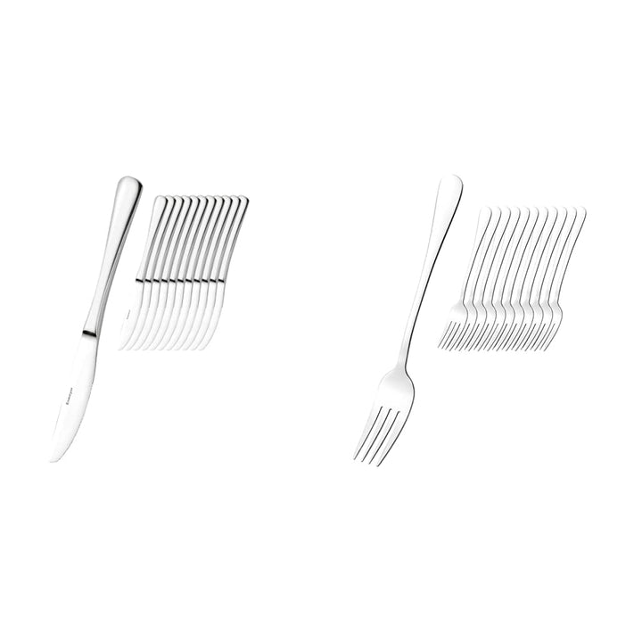 Esmeyer Messerset Sylvia, 12 TLG, 156-117, 13/0 Edelstahl hochglanzpoliert Bundle mit Gabel-Set, Bun
