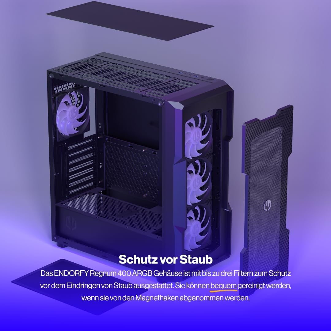 Coverage ENDORFY REGNUM 400 ARGB 4x120mm ARGB Fans, 4x120mm ARGB Fans
