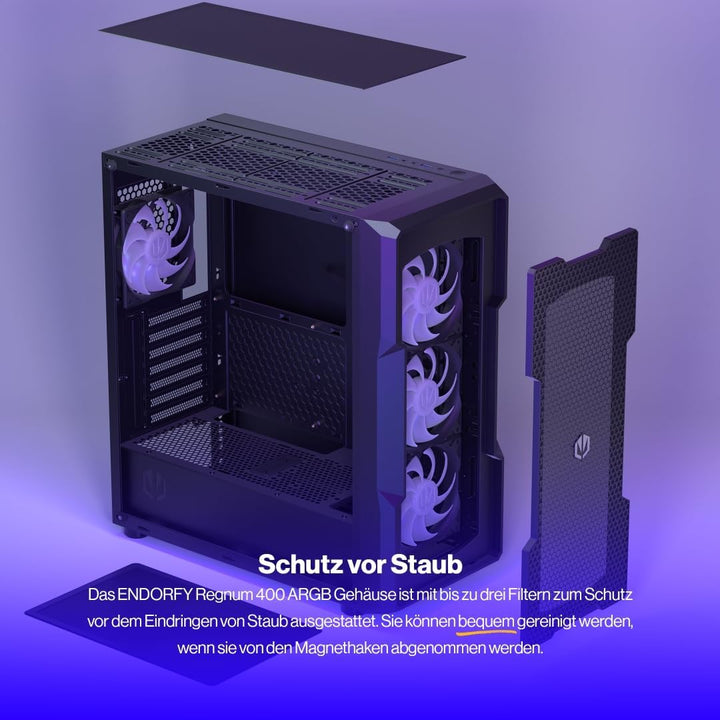 Coverage ENDORFY REGNUM 400 ARGB 4x120mm ARGB Fans, 4x120mm ARGB Fans